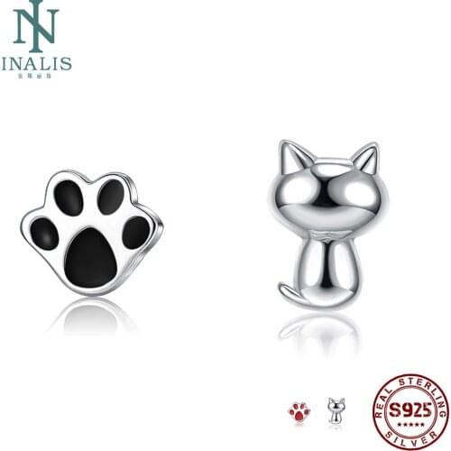 INALIS 925 Sterling Silver Cute And Little Footprint Stud Earrings Romantic Anniversary Fine Jewelry Girlfriend Lovely Gifts