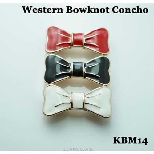 KBM14) 10pc 1-1/4'' (3.3cm) Western Bowknot Concho Leathercraft