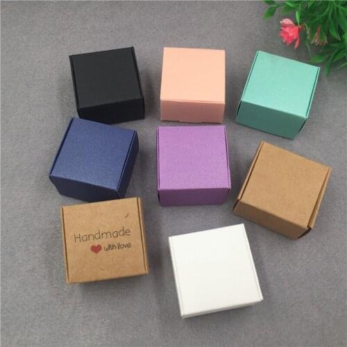 Hot Sale Kraft Paper Box Multiple Colors Handmade Cubic Candy Cake Gift Cases Engagement Party Decoration Box Favor 20Pcs/Lot