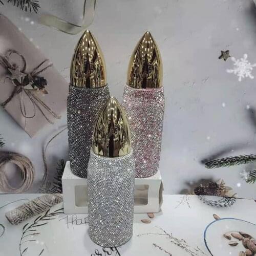 Fashion diamond bullet Cup stainless steel vacuum cup shells Military style men lady gift mug cup coffee cup
