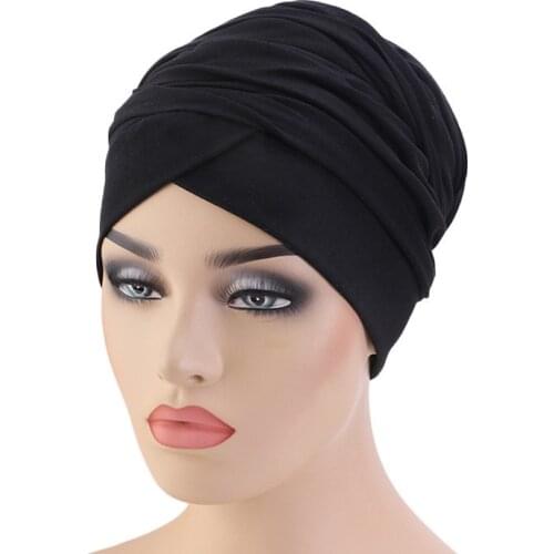 Muslim cotton Women Hijab HeadScarf Turban Head Wraps Cap Hat Ladies Hair Accessories Extra Long Hair Cover