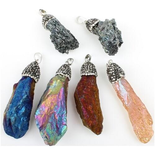 Natural Gems Colored Geometric Pendants Mens and Womens Jewellery DIY Necklaces Earrings Jewelry Accessories New Year Gifts