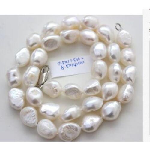 Classic 8-10mm south sea natural baroque white pearl necklace 18inch