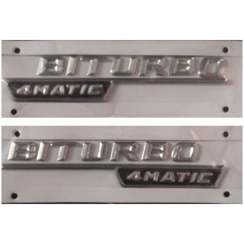 Pair of BITURBO 4MATIC Letters Trunk Emblem Badge Sticker Bi turbo 4 Matic