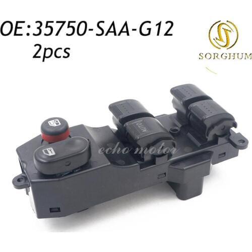 2PCS New 35750-SAA-G12 Master Electric Power Window Switch For Honda Fit 2003-2008 35750SAAG12 35756-SAA-406, 35750-SEL-P11