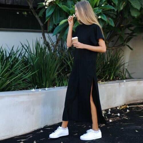 Maxi T Shirt Dress Women Summer Dresses Casual Beach Sexy Boho Vintage Bandage Elegant Bodycon Black Long Sundress Plus Size