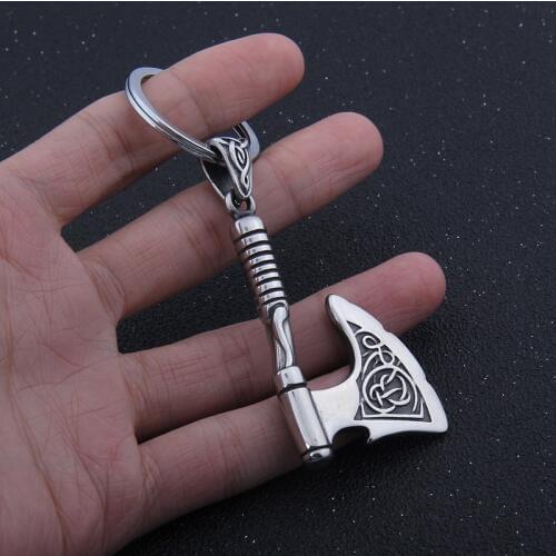 Dropshipping stainless steel Celtic knot Viking ax opener keychain bottle