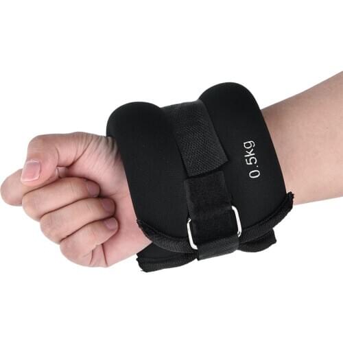 Adjustable 2 * 0.5kg Running Exercise Ankle Wrist Iron Sand Bag Ankle Band Exercise Boxing Training Weight Loading Ankle