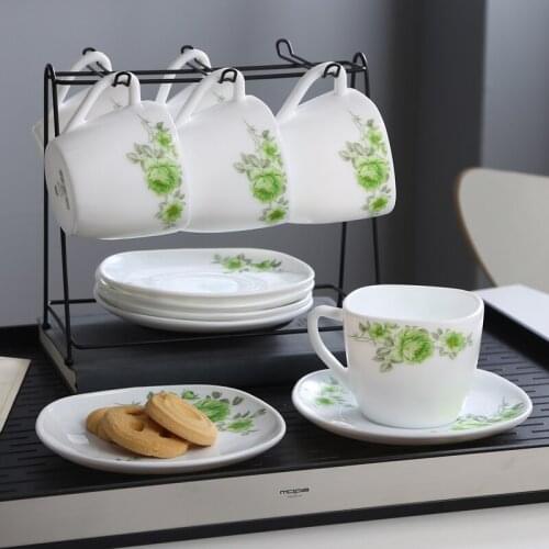 Luxury Bone China Coffee Mug White Cup Set Handmade Nordic Ceramic Mugs European Simple British Tazas Afternoon Tea Cup EE50BD