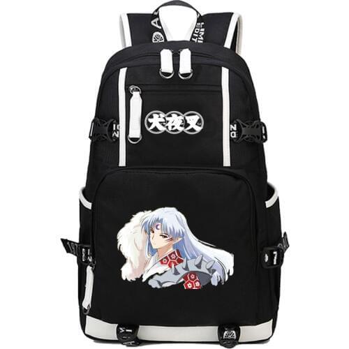 Inuyasha Backpack Cosplay Sesshoumaru Anime Canvas Bag Schoolbag Travel Bags