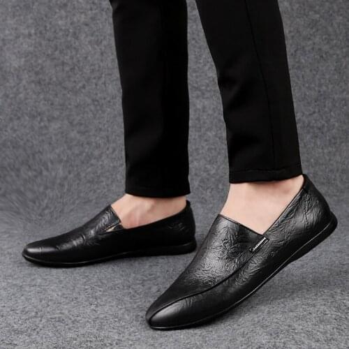 Sapatos cuero men man mens Mens hombre fashion black shoe casuales de for leisure zapatos 2020 spring casual sale leather flat