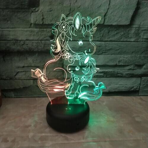 Led 3d 7 Color Night Light Creative Visual Touch Charging Atmosphere Gift Modular Touch Lights 3d Led Usb Night Light