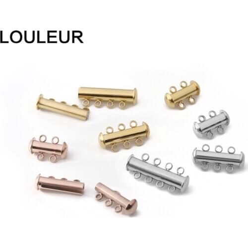 Tone Strong Gold Slide Clasps 2/3/4 Rows Holes Bracelet Closure Necklace Magnetic Clasps For Multistrand Jewelry Clasp