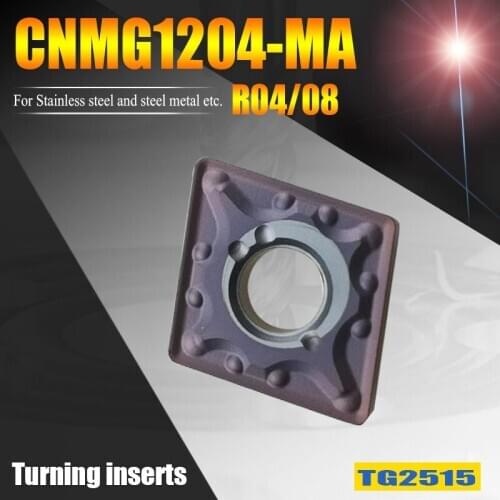 TUGE CNMG120404-MA black coating TG2515 grade carbide inserts CNMG120408-MA external turning cutter for stainless steel metal