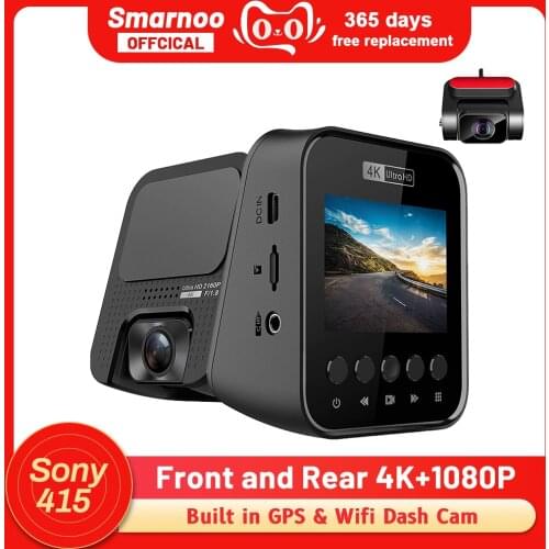 Dash Cam 4K Front and Rear Dashcam Car DVR Built in Gps Wifi for Automatic Recorder 3840*2160P 30FPS Nigth Vision