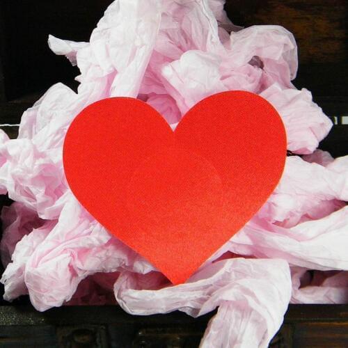 Women Satin Nipple Cover Sexy Lingerie Disposable Exotic Underwear Accessories Invisible Heart Bra Nipple Cover Stickers NCS012