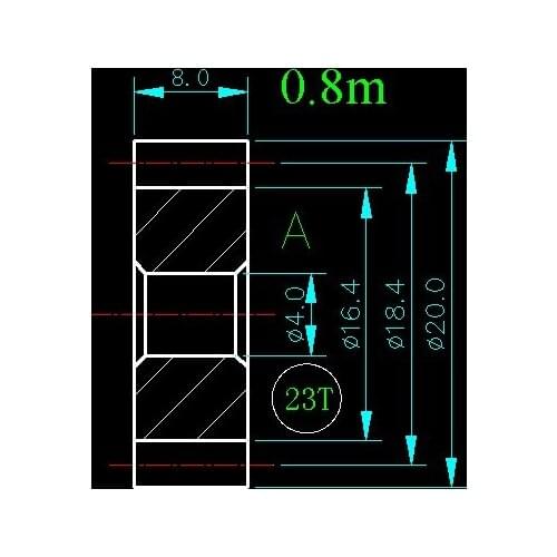 0.8m 23T/Hole 4mm 5mm 6mm 8mm/width 8mm/For Meat Grinder Parts etc