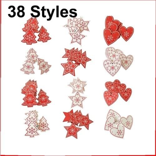 10PCs 5cm Wooden Hanging Pendants Christmas Tree Decorations for Home Party Ornaments Xmas Noel Navidad 2020 Happy New Year