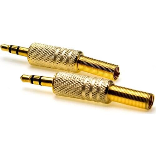 2/5/10 pcs 3.5MM audio plug Connecto 3.5mm two-channel/stereo headphone plug male plug connector metal phone DC gold-plated