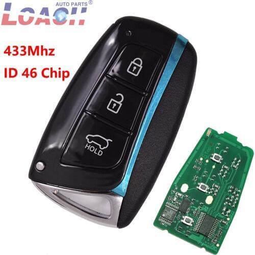 3 Button Remote Key Smart Car Key Fob for for Hyundai Santa Fe 2012-2015 433MHz with ID46 Chip
