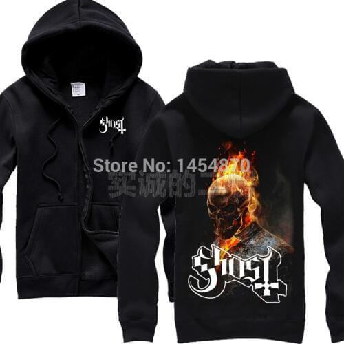 4 designs Cool Hell Ride Ghost Cotton Fire Skull Rock Hoodies shell jacket death metal DEVIL Zipper Sweatshirt Outerwear