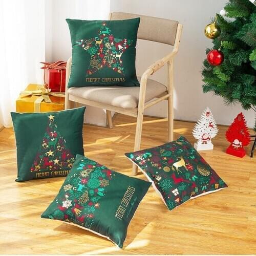 45x45cm Nordic Christmas Bronzing Super Soft Pillowcase Living Room Sofa Cushion Cover Home Decoration Throw Pillow Case AT158