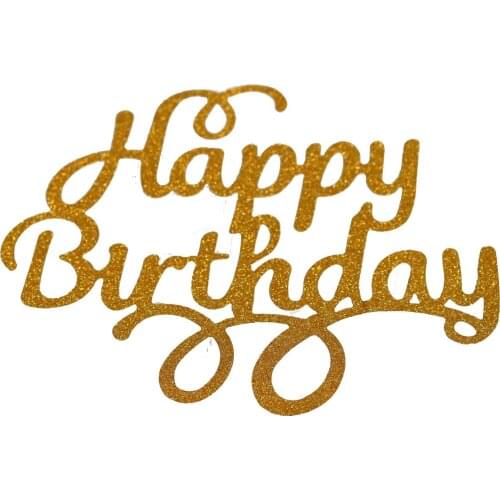 50pcs Gittler Happy Birthday Cake Topper Bling Sparkle Decoration Sign Happy Birthday Cake Topper Girl`s Birthday Dessert Decor