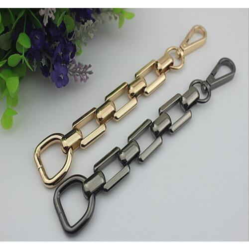 6 pcs/lot) luggage handbag hardware chain D buckle + open spring buckle bag hook handle