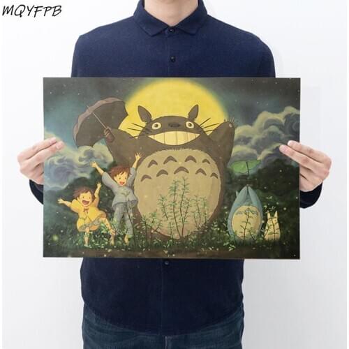 My Neighbor Totoro Anime A Collection Of Characters Kraft Paper Poster Home Decoration Painting Wall Sticker Gift Picture 50.5x3