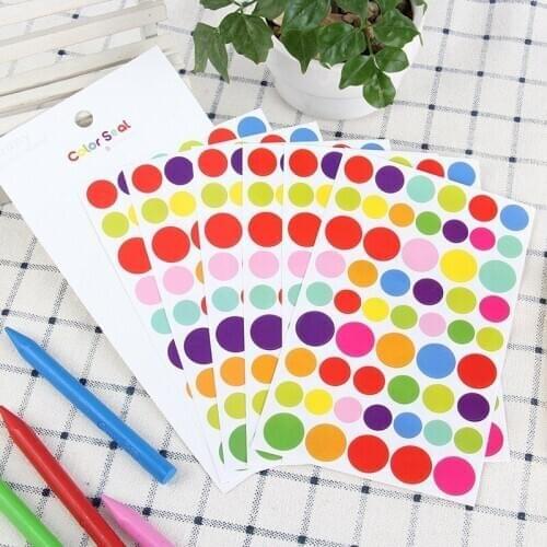 6 Sheets/set Colorful Seal Cute Love Heart Dot Five-pointed Star Decoration Scrapbooking Paper Stickers Stationery