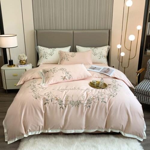 White Pink Green Bedding sets Vine Duvet covers Bed Linen Euro Beddings 1000TC Egyptian Cotton Quilt Cover Pillow Shams