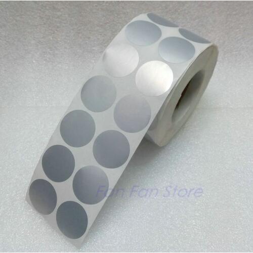 Round Label Sticker 30*30 mm Diameter 3 cm 2000 Matte Silver PET Label Sticker Waterproof Tear resistant Scratch resistant