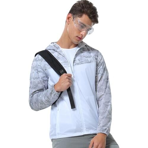 Summer Quick Dry Men Windbreaker Skin Fishing Coat Sunscreen Camouflage Mens Fishing Outerwear Ultralight Outdoor Sports Jacket