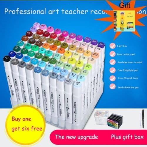 Markers Marker pen 12/24/36/48/72/100 colors for school and class, double-headed marker pen set for fine arts