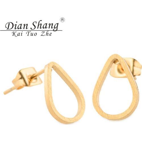 Minimalist Rainbow Raindrop Earring Fashion Jewelry Rose Gold Silver Color Brincos 2017 Women Wedding Ear Studs Pendientes Mujer