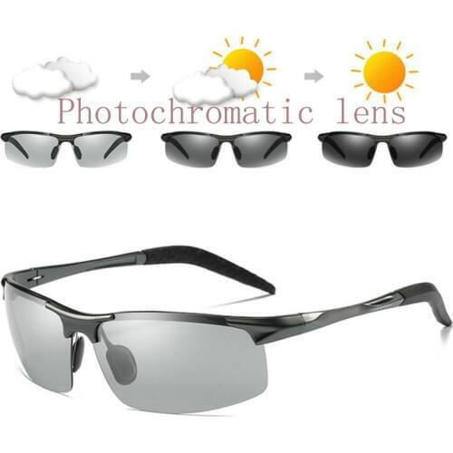 Aluminium Magnesium Frame Polarized Photochromic Sunglasses Mens Glare Block Driving Fishing Sunglasses Transition Sunglasses