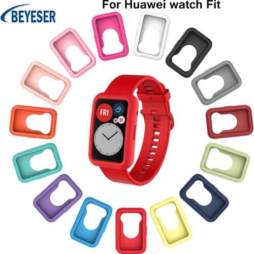 Soft Silicone Colorful Protector Case Cover Shell Protect For Huawei Watch Fit smrat watch New