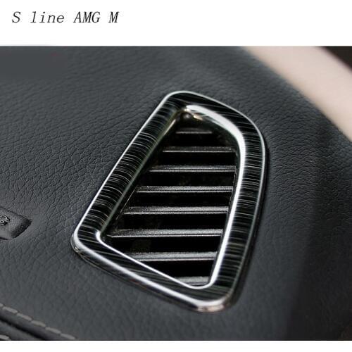 Car styling front air outlet of the air conditioner sequin accessories stainless steel Stickers For Mercedes Benz C Class W205