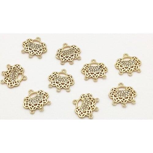 New Arrival! 16x16mm 50pcs Cubic Zirconia Charm For Handmade Necklace/Earrings make DIY Parts,Jewelry Accessories Findings