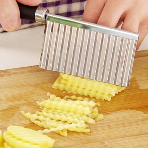 Multifunctional Potato Wavy Edged Knife Stainless Steel Kitchen Gadget Vegetable Fruit Cutting Peeler Cooking Tool Accessories
