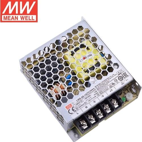 Original MEAN WELL LRS-50-15 Switching Power Supply 110V/220V AC to 15V DC 3.4A 50W Meanwell Power Unit PSU SMPS
