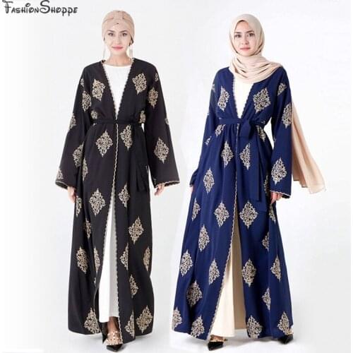 Open Abaya Kimono Muslim Hijab Dress Kaftan Dubai Abayas For Women Caftan Turkish Islamic Robe Femme Moslim Jurk Prayer Clothes