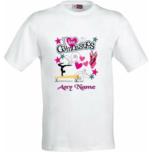 PERSONALISED I LOVE GYMNASTICS FULL COLOR SUBLIMATION T SHIRT