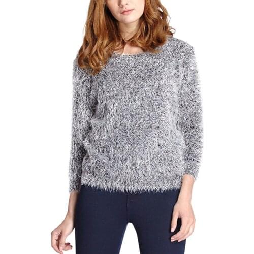 Casual Sweater Women Loose 2019 Solid Color Candy-colored Mohair Pullover Female Loose Large Size Sweaters Vestidos MMY76070