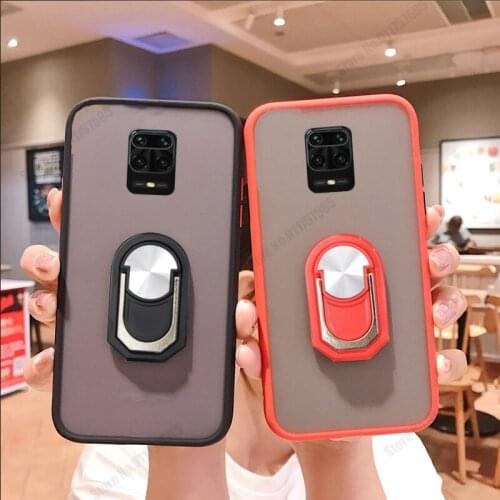 Capa For Redmi Note 9S 9 Pro Max 360 Degree Rotation Stand Holder Phone Case For POCO M2 Pro Shockproof Matte Translucent Cover