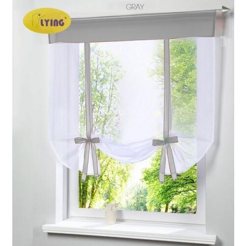 Flying Window Tulle Yarn Kitchen Bay Screen Curtains for Living Room Divider Home Transparent Sheer Curtain Drapes Window Voile