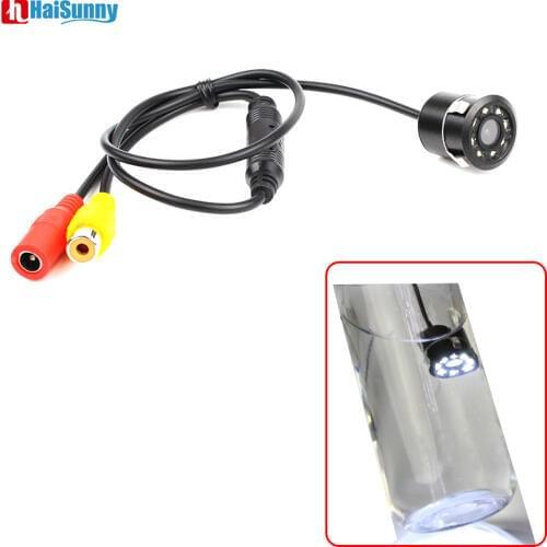 Hidden Mini Vehicle Parking Backup Reverse Rear View Camera 18.5mm Drill With Waterproof 8 LED Night Vision
