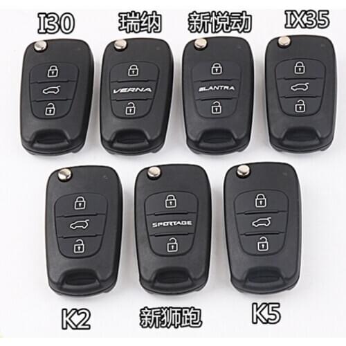 DAKATU 3 Button Remote Key Shell Flip Folding for Hyundai Tucson ix25 ix35 Kia Ceed Rio 3 Sportage Remote Cover Replace Case