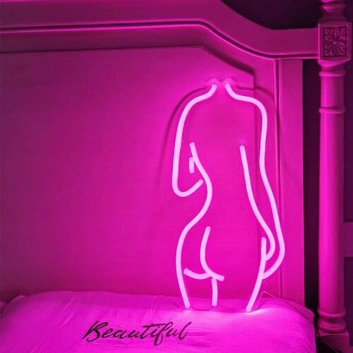 Custom Sexy Lady Led Neon Night Light Sign Led Neon Bulbs Light For Home Room Decor Bar Pub Party Wedding Pink Gift For Girls