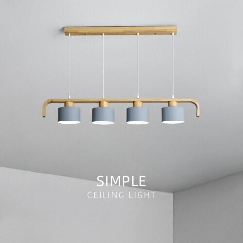 European-style log three-head restaurant creative personality household simple modern bar dining room Pendant Lights LX102708